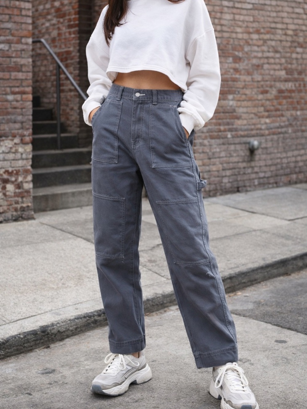 Old Navy High Rise Utility Pants Indigo Carpenter Streetwear 12P